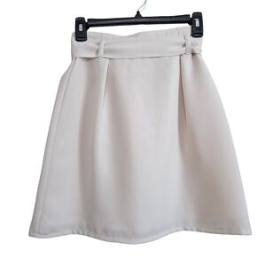 Cream A-Line Women's Mini Skirt